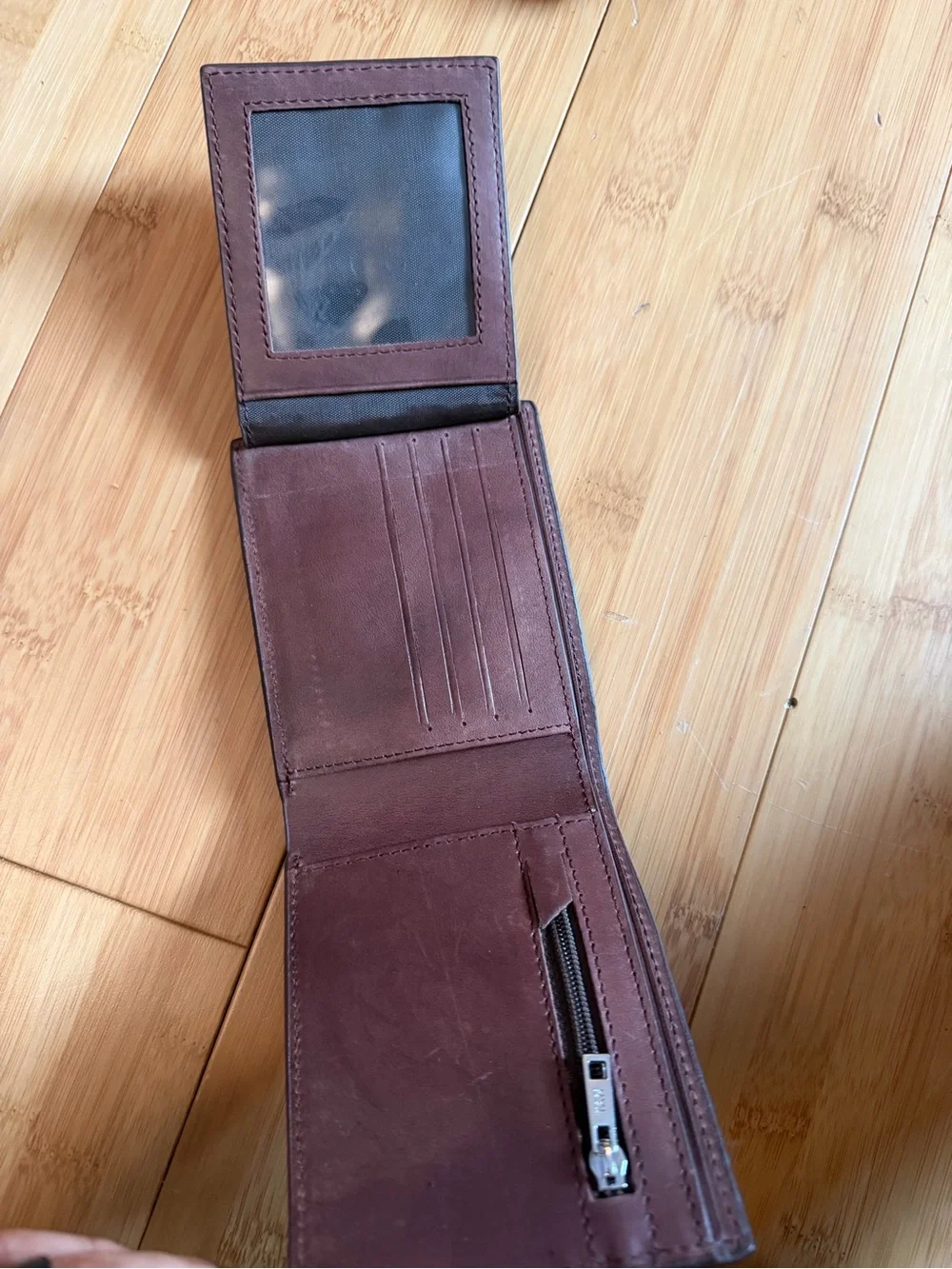 Brown Leather Bi-Fold Wallet for Men